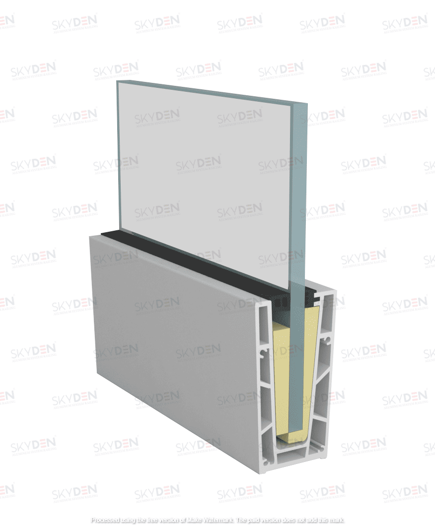 SD 18 Continuous Profile System Aluminum Glass Railing Base Profile for Balcony and Staircase, Indoor and Outdoor Top Mount Design, Durable Finish, Easy Installation for Modern Projects